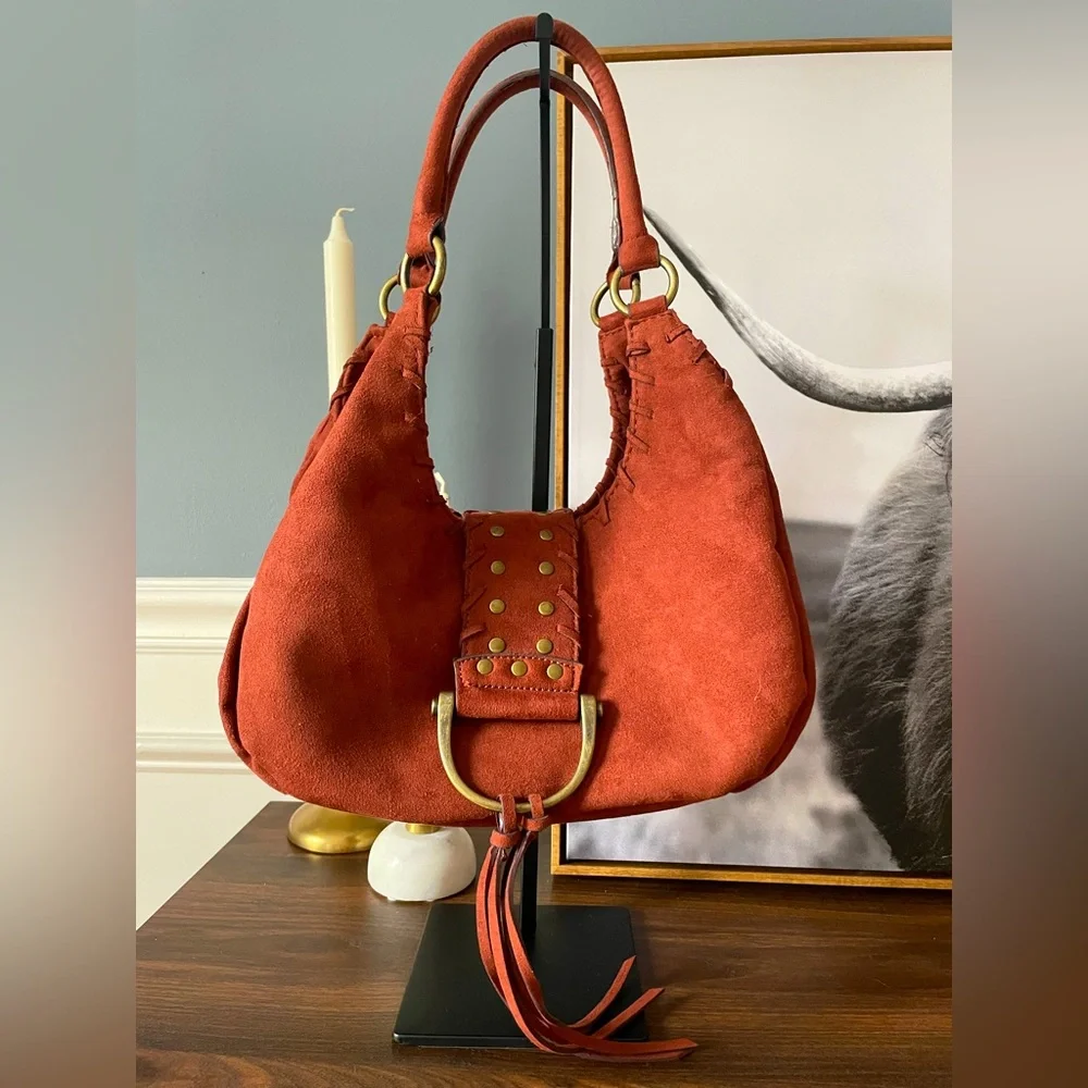 Vegan Suede Hobo Bag